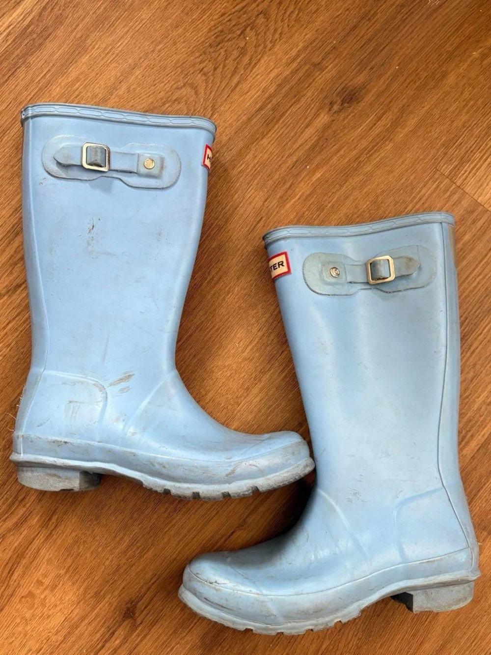 Hunter baby blue rain boots size US 3G
